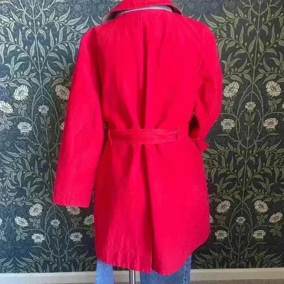 Talbots Red Water-Resistant Trenchcoat 12W - Picture 6 of 14